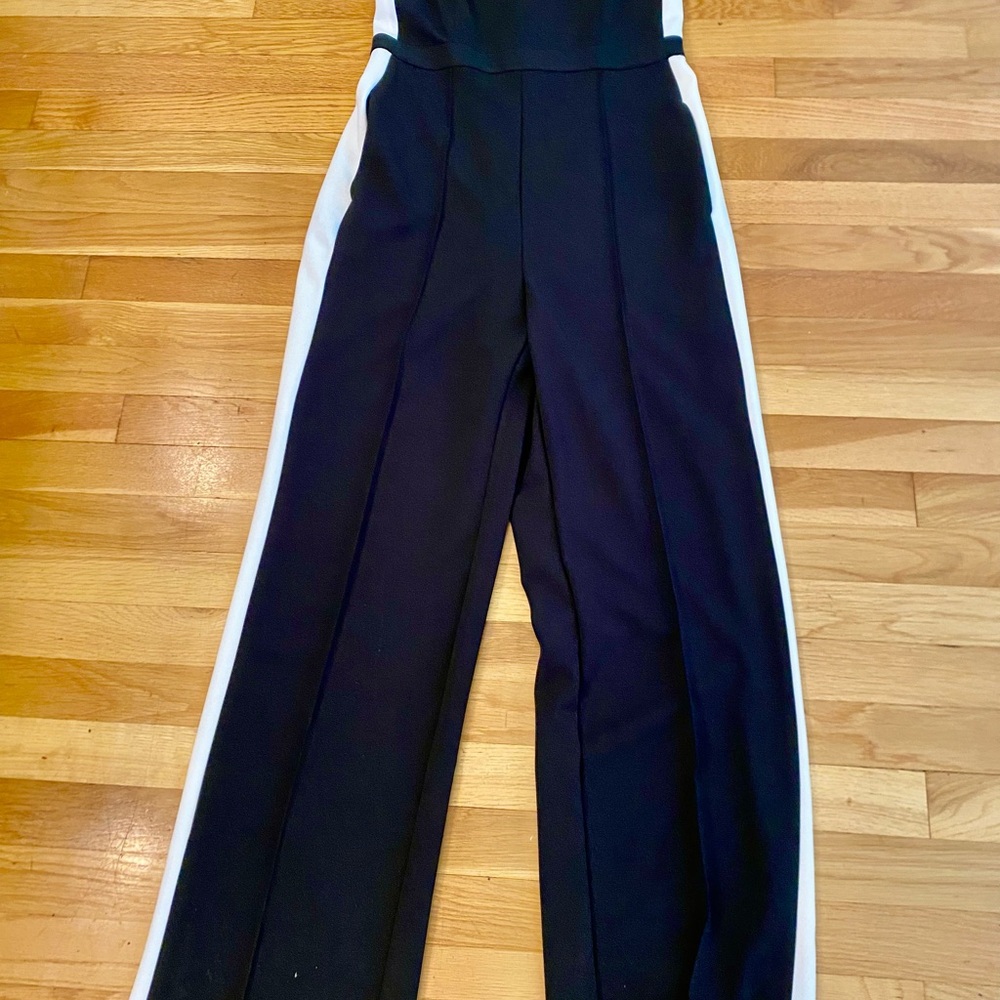 Donna Morgan Stylish Black and White Women's Tuxedo Jumpsuit
